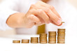a man rising coins