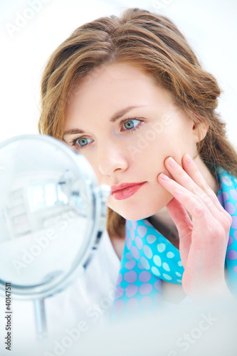 Photo: woman with mirror woman with mirror