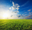 green hill and beautiful sunset. green hill and beautiful sunset.