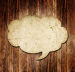 Blank Speech Bubble on wood background Blank Speech Bubble on wood background