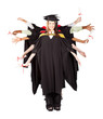 group of graduates having fun at graduation