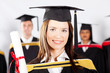 beautiful female university student at graduation