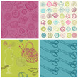 Sewing Kit - Set of Seamless Backgrounds  in vector