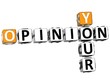 3D  Your Opinion Crossword text