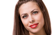 Beautiful woman with red lips