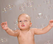 Baby  with bubbles