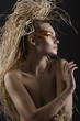 amazing ethnic woman, her face is turned in profile
