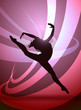 Woman gymnast, silhouette