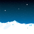 mountains, the night sky with stars