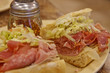 Fresh Italian Sub Sandwich with Red Pepper Flakes