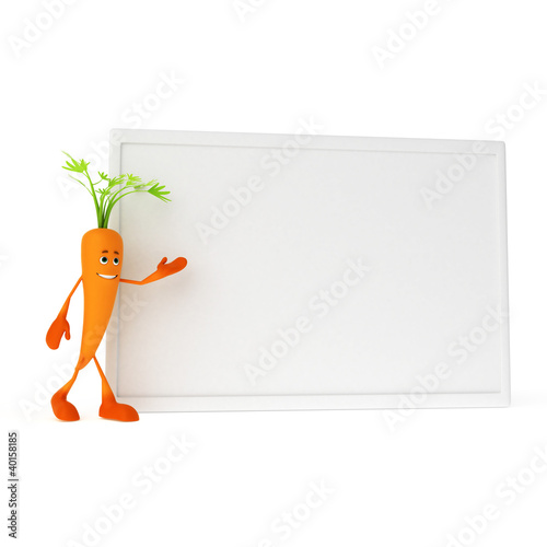 Illustration: 3d rendered illustration of a food character - carrot 3d rendered illustration of a food character - carrot