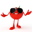 3d rendered illustration of a food character - tomato