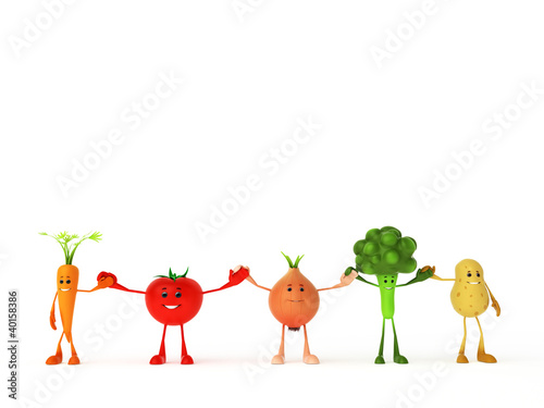 Illustration: 3d rendered illustration of some funny food characters 3d rendered illustration of some funny food characters