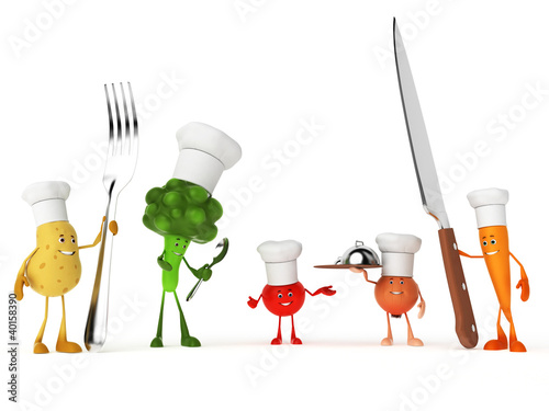 Illustration: 3d rendered illustration of some funny food characters 3d rendered illustration of some funny food characters