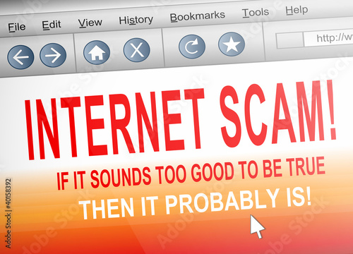 Illustration: Internet scam. Internet scam.