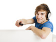 Man with a remote control