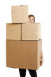 Man holding card boxes