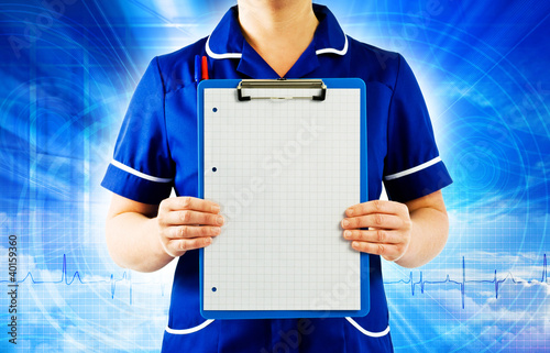 Photo: nurse holding graph paper nurse holding graph paper