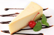 vanilla cheesecake and cherry