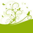 Hintergrund, abstrakt, grün, Frühling, Flora, geschwungen, Stil