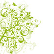 Floral, Frühling, grün, swirl, geschwungen, Pflanze, abstrakt