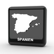 Button 3d Karte Spanien schwarz