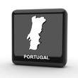 Button 3d Karte Portugal schwarz