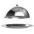 Restaurant cloche with open lid
