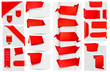 Big collection of red origami paper banners and stickers. Big collection of red origami paper banners and stickers.