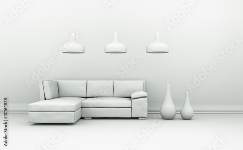 Illustration: Modell - Sofa mit Lampen Modell - Sofa mit Lampen