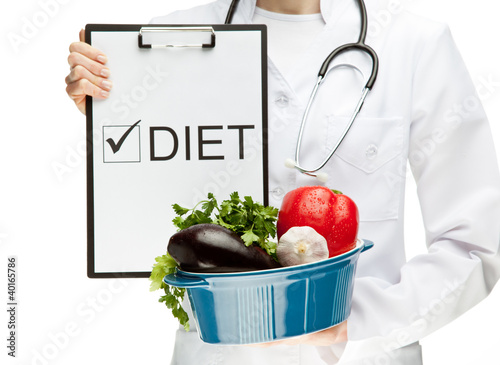 Photo: Doctor prescribing diet Doctor prescribing diet