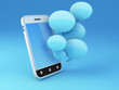 smartphone with speech bubbles