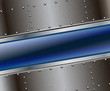 Vector riveted metal background with glass banner