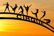 silhouette of circus artists silhouette of circus artists