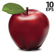 Vektor: Apple red with green leaf. Vector illustration Apple red with green leaf. Vector illustration