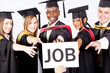 group of graduates grab job