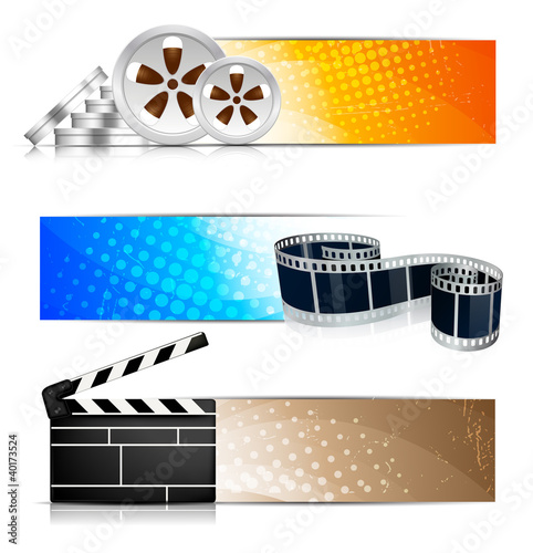 Vektor: Set of banners with cinema element Set of banners with cinema element