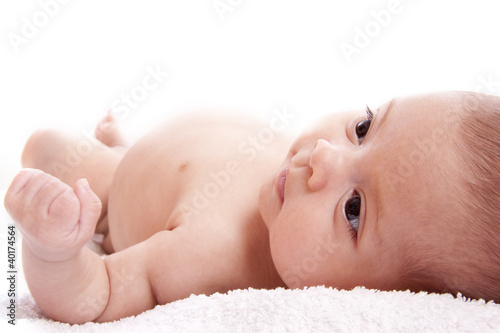 Photo: baby wrapped in a towel baby wrapped in a towel