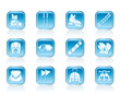 ski and snowboard equipment icons