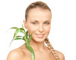 woman with green sprout