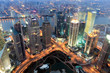 shanghai financial center at dusk