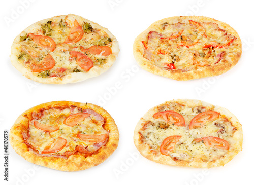 Photo: pizza isolated on white background pizza isolated on white background