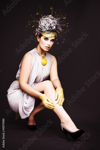 Photo: Glamorous Woman In Racecourse Fashion Glamorous Woman In Racecourse Fashion