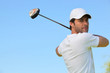Golfer taking a swing