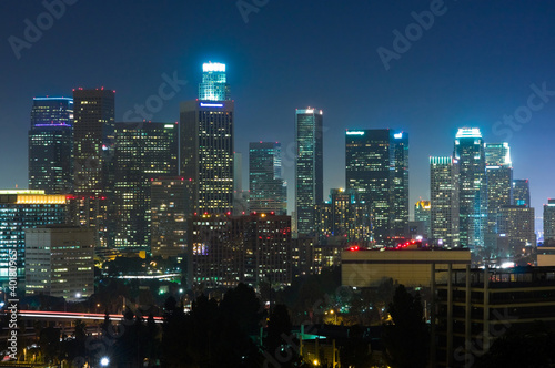 Photo: Los Angeles skyscrapers at night Los Angeles skyscrapers at night