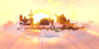 Landmarks from the City Jeddah with the sun of sunset Landmarks from the City Jeddah with the sun of sunset
