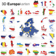 Ilustração: 3D Europa Karten 3D Europa Karten