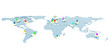 Photo en ligne au meilleur prix Global map with attached pins and stickers