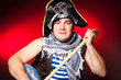 pirate with a cocked hat and a rope