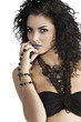 Photo: portrait of brunette in fashion bikini portrait of brunette in fashion bikini